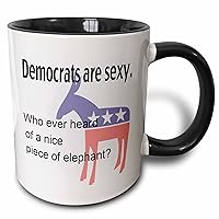 3dRose Democrats are sexy, Two Tone Mug, 11 oz, Black/White