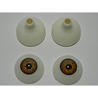 Pair of Realistic Acrylic Eyes for Halloween Props, Masks, Dolls or Bears (Light Brown 26mm)