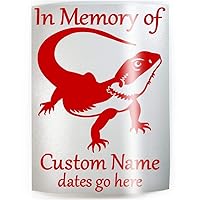 MEMORIAL BEARDED DRAGON - ADD YOUR CUSTOM WORDS, COLOR & SIZE - In Memory of Vinyl Decal Sticker D