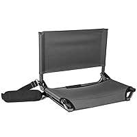 Cascade Mountain Tech Portable Folding Steel Stadium Seats for Bleachers , Grey, Regular - 17