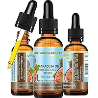 MARACUJA OIL 100% Pure Natural Cold Pressed Undiluted for Face, Skin, Hair, Body, Lip, Nails 0.33 Fl.oz.- 10 ml Rich in Vitamin C