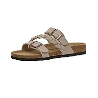 CUSHIONAIRE Women's Lizzy Cork footbed Sandal with +Comfort and Wide Widths Available