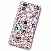Case for Nokia 1.4 Full Crystal Diamond, 3D Handmade Luxury Sparkle Crystal Rhinestone Diamond Glitter Bling Clear TPU Silicone Case Cover for Nokia 1.4 (Clear/Color)