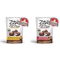 ZOË Pill Pops for Dogs, All Natural, Healthy Dog Treats, Grain-Free, Peanut Butter with Honey, Grilled Beef with Ginger, 2-Pack
