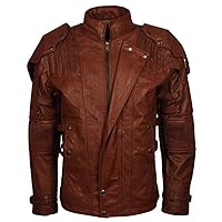 Men's Brown Leather Cosplay Biker Jacket