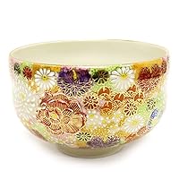 Japanese Matcha Bowl Gold Flower Kutani Yaki(ware)