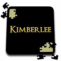 3dRose Kimberlee Beautiful Girl Baby American Name. Yellow on Black Charm - Puzzles (pzl-365628-2)