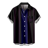 Hawaiian Shirt for Men 2023 Button Down Lapel Fashion Casual Short Sleeve Shirts