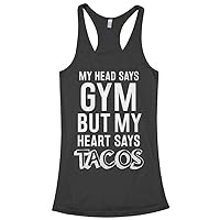 Threadrock Women's Head Says Gym But Heart Says Tacos Racerback Tank Top