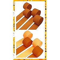 PartyWoo Deep Orange Crepe Paper Streamers 4 Rolls and Orange Crepe Paper Streamers 4 Rolls