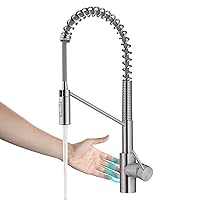 KRAUS Oletto Touchless Sensor Commercial Pull-Down Single Handle Kitchen Faucet with QuickDock Top Mount Assembly in Spot Free Stainless Steel, KSF-2631SFS