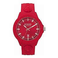 Versus Versace Tokyo R Collection Luxury Mens Watch Timepiece with a Red Strap Featuring a Red Case and Red Dial