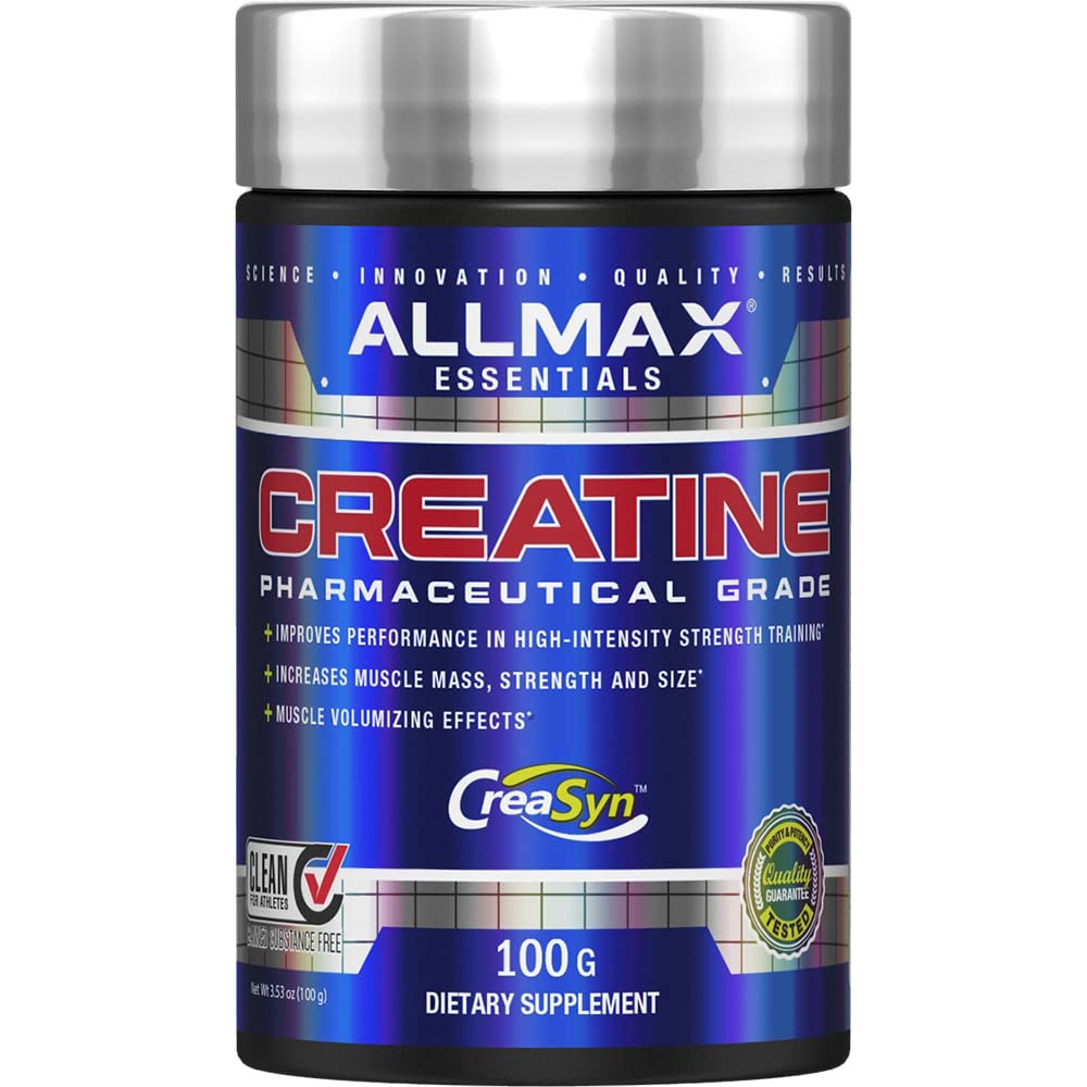 ALLMAX Essentials CREATINE - 100 g Powder - Improves Performance & Training Intensity - Vegan & Gluten Free - 20 Servings