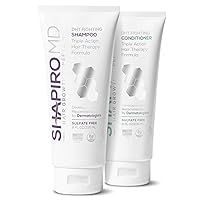 Shampoo and Conditioner Hair Loss Set with 100% Vegan Formulas | DHT Fighting Treatments for Thinning Hair Developed by Dermatologists | Healthier, Fuller & Thicker Looking Hair | 1-Month Supply