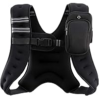 ZELUS Weighted Vest, 6lb/8lb/12lb/16lb/20lb/25lb/30lb Weight Vest with Reflective Stripe for Workout, Strength Training, Running, Fitness, Muscle Building, Weight Loss, Weightlifting