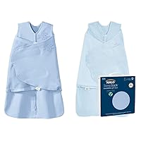 HALO 100% Cotton Sleepsack Swaddle, 3-Way Adjustable Wearable Blanket, TOG 1.5, Newborn, Baby Boy Bundle