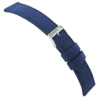 18mm Morellato Padded Stitched Genuine Cordura Canvas Navy Blue Watch Band