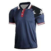 Men's Patriotic Golf Polo Shirt Tropical Golf Shirts for Men American Flag Beach Holiday 3D Digital Printing