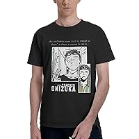 Anime T Shirts Great Teacher Onizuka Mens Summer Cotton Tee Crew Neck Short Sleeve T-Shirt Black