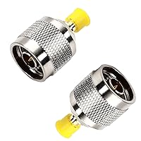 Othmro 2Pcs Straight nut RF Coax Connector Adapter SMA Female to N Male Silver + Gold