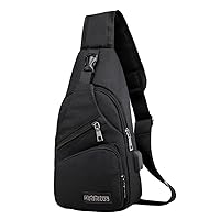 Multipurpose Crossbody Daypack, Crossbody Carryall with USB Port, Single-strap Backpack with Headphone Jack,