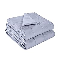 YnM Weighted Blanket —Organic Long Stapled Cotton Jacquard Fabric with Premium Glass Beads (Grey Jacquard Dandelion, 60''x80'' 15lbs), Suit for One Person(~140lb) Use on Queen/King Bed …
