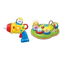 KiddoLab Playtime Set: The Little Builder Drill & 'Mr. Blue' Dancing Bird - Interactive Musical Toys with Flashing Lights & Sounds for Infants 6 Months & Up.