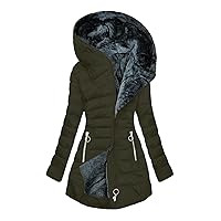 Winter Jackets For Women Mid Length Sherpa Lined Warm Heavy Coats Thick Thickened Windproof Outerwear With Fur Hood