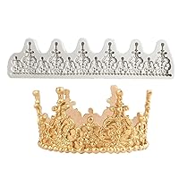 Large Sugarcraft Crown Baroque Style Princess Crown Silicone Molds for DIY Fondant Candy Making Chocolate Mold Desserts Ice Cube Gum Clay Biscuit Plaster Resin Cupcake Topper Cake Decor Moulds