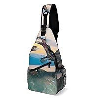 3D Prehistoric Dinosaur Crossbody Sling Backpack Multipurpose Chest Bag Casual Shoulder Bag Travel Hiking Daypack