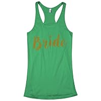 Threadrock Women's Bride Gold Script Racerback Tank Top