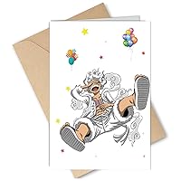 One Piece Birthday Card Greeting Card Invitation Card Cartoon Greeting Cards Blank Inside with Envelopes Bulk for Kids Boy Girl 8 x 5.3 inch (20x13.5cm)
