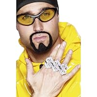 Smiffys 3-in-1 Dollar Rapper Ring - Silver