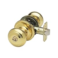 Copper Creek CK2040PB Colonial Door Knob, Keyed Entry Function, 1 Pack, Polished Brass