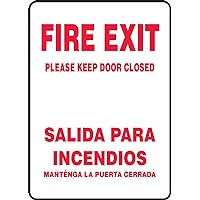 Accuform SBMEXT409VP Sign, FIRE EXIT Please Keep Door Closed/Salida para INCENDIOS