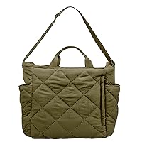 Fozehlad Quilted Tote Bag for Women Large Nylon Pruffer Padding Satchel Hobo Purse Shoulder Handbag for Trendy