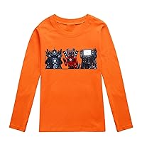 Child Fall Skibidi Toilet T-Shirts Novelty Casual Crewneck Long Sleeve Tees Lightweight Cozy Baggy Tops for Boy(2-16Y)