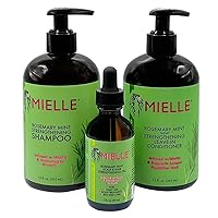 MIELLE Rosemary Mint Organics Infused with Biotin and Encourages Growth Hair Products for Stronger and Healthier Hair and Styling Bundle Set 3 PCS