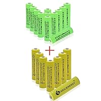 GEILIENERGY 12 Pack NiMH AA Rechargeable Batteries for Solar Lights with 8 Pack NiCd AA Rechargeable Batteries for Solar Lights