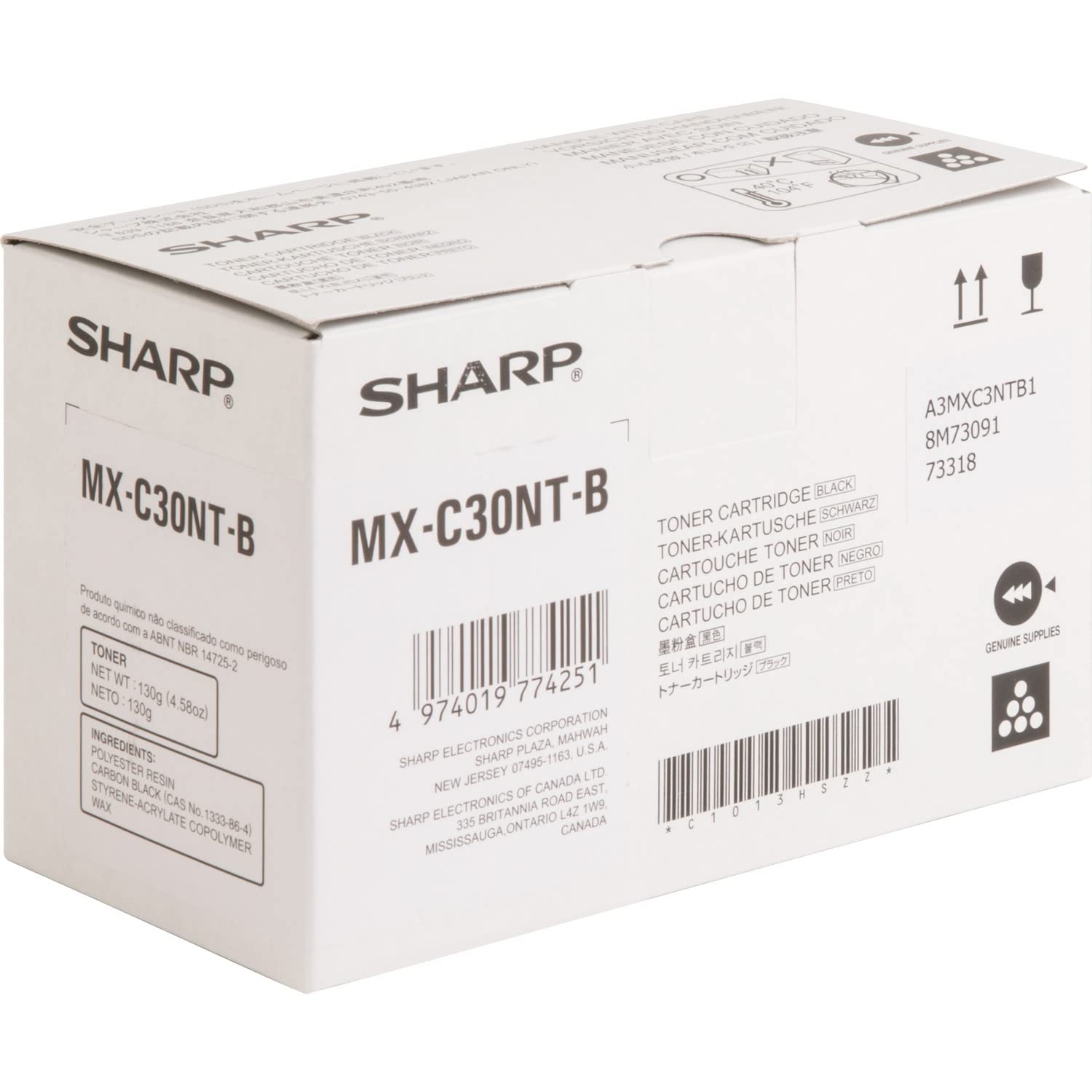 Sharp Toner Cartridge - Black, 1 (MXC30NTB)