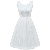 BeryLove Sequin Dress Vintage A Line Wedding Formal Swing Tulle Dress Sleeveless Cocktail Mini Dress