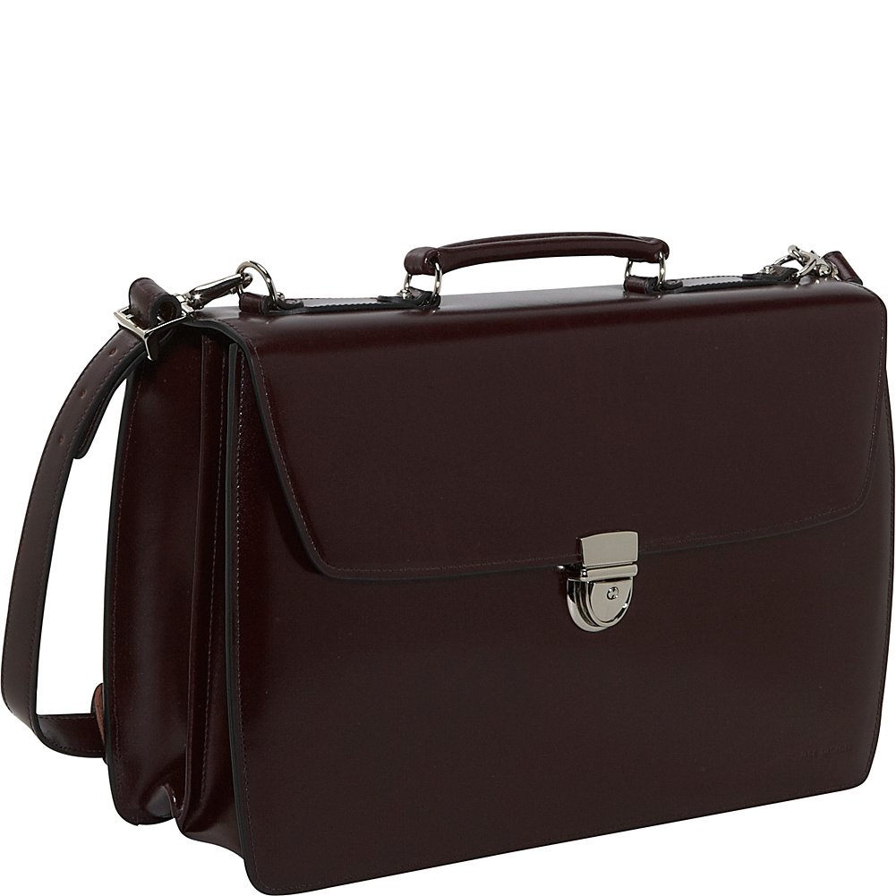 Jack Georges Elements Double Gusset Flap Over Briefcase #4402 (Burgundy)