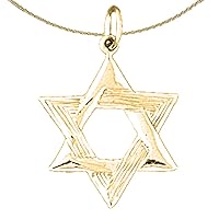 Jewels Obsession Silver Star Of David Necklace | 14K Yellow Gold-plated 925 Silver Star of David Pendant with 18