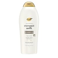 OGX Nourishing + Coconut Milk Conditioner, Hydrating & Restoring Conditioner Moisturizes for Soft Hair After the First Use, Paraben-Free, Sulfate-Free Surfactants, 25.4 fl. oz
