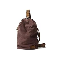 Daypack Backpacks， Vintage Waterproof Canvas Bag Leisure Outdoor Men Crossbody Bags Portable Chest Bag (Color : C)