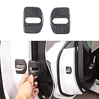 Real Carbon Fiber Door Lock Cover Compatible with Chevrolet Corvette C8 2020-2023, Car Side Door Lock Cover Buckle Protection Decoration Trim, 2PCS(Black)