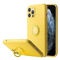 Liquid Silicone Finger Ring Stand Magnetic Holder Bracket for iPhone 13 12 11 Pro Max Mini XR XS Max 7 8 Plus SE 2020 Phone Case,Yellow,for iPhone SE 2020
