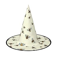 MQGMZ Mqgmzhoney Bee Print Enchantingly Halloween Witch Hat Cute Foldable Pointed Novelty Witch Hat Kids Adults