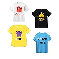 Roma Girls 4-Pack Printed T-Shirts, Tshirt for Girls, Girl's Tshirts, Girl Tshirts, Kids Tshirt