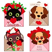 GLOBLELAND Valentine's Day Cat and Dog Envelopes Cutting Dies for Card Making Love Die Cuts Carbon Steel Embossing Stencils Template for DIY Scrapbooking Album Craft Decor